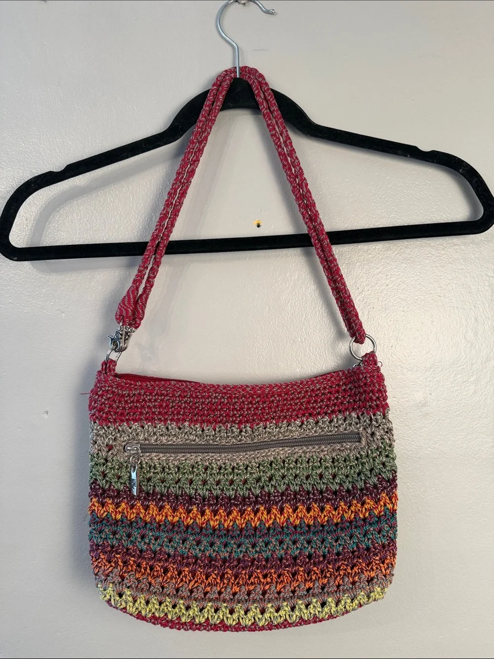 The Sak Colorful Rainbow Woven Crochet Bag